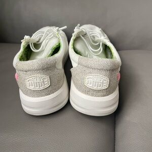 Hey Dude Kids White, Light Gray & Pink Slip-On Sneakers